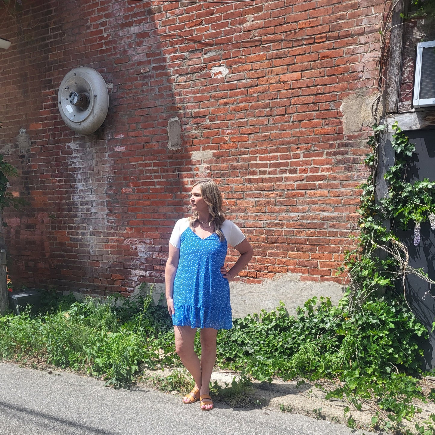 Blue Spaghetti Strap Dress