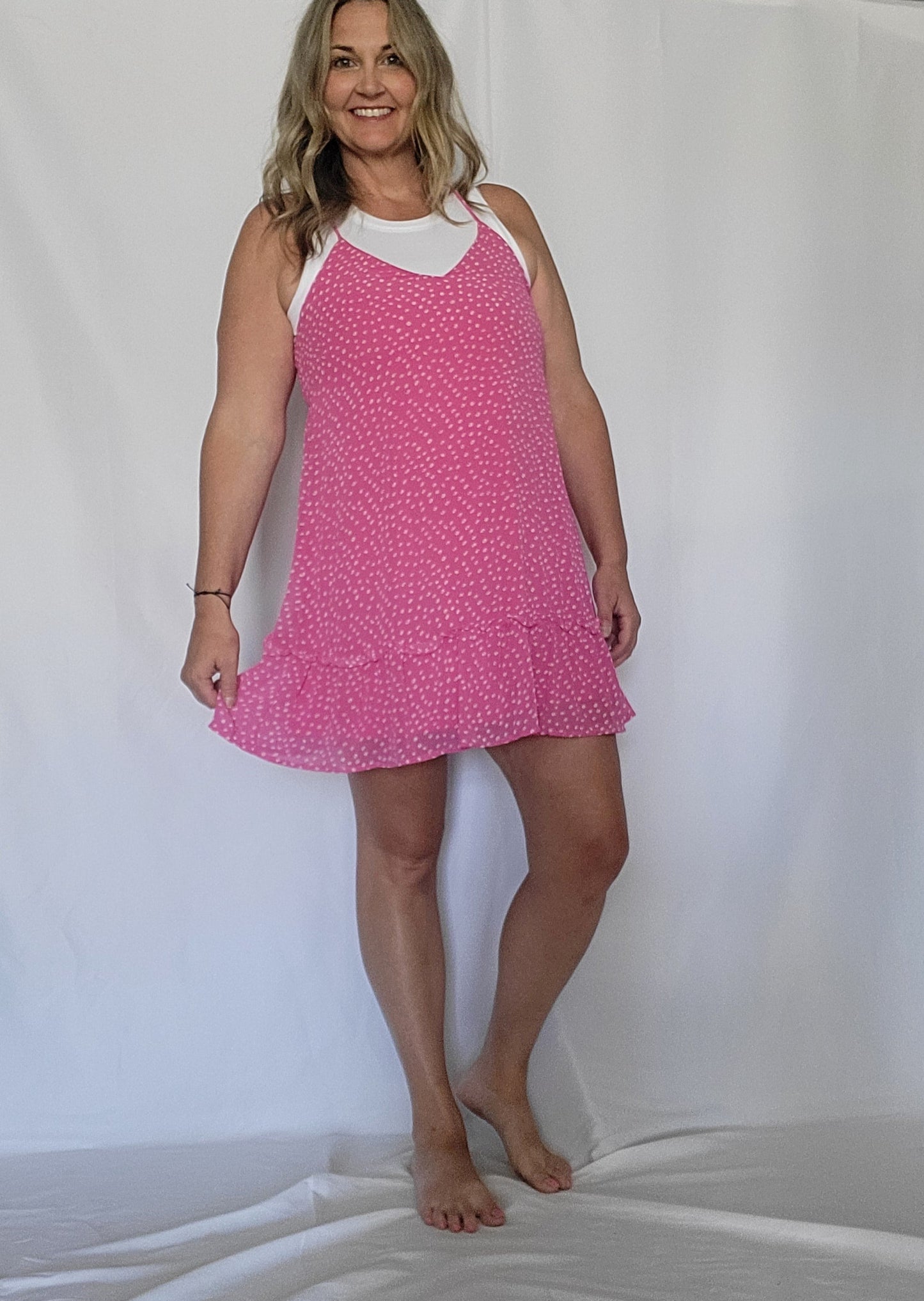 Pink Spaghetti Strap Dress