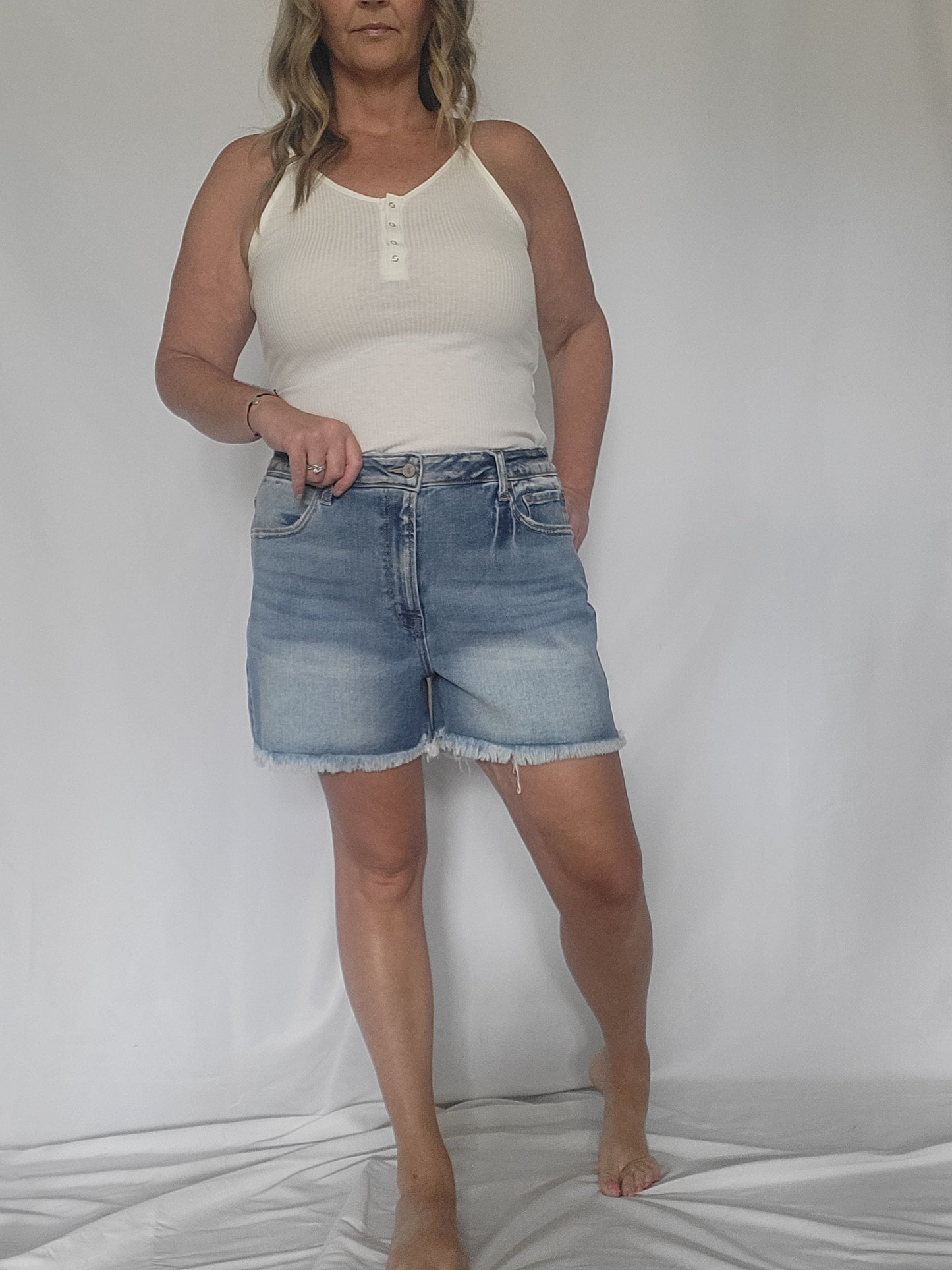 Casual Curvy Jean Shorts