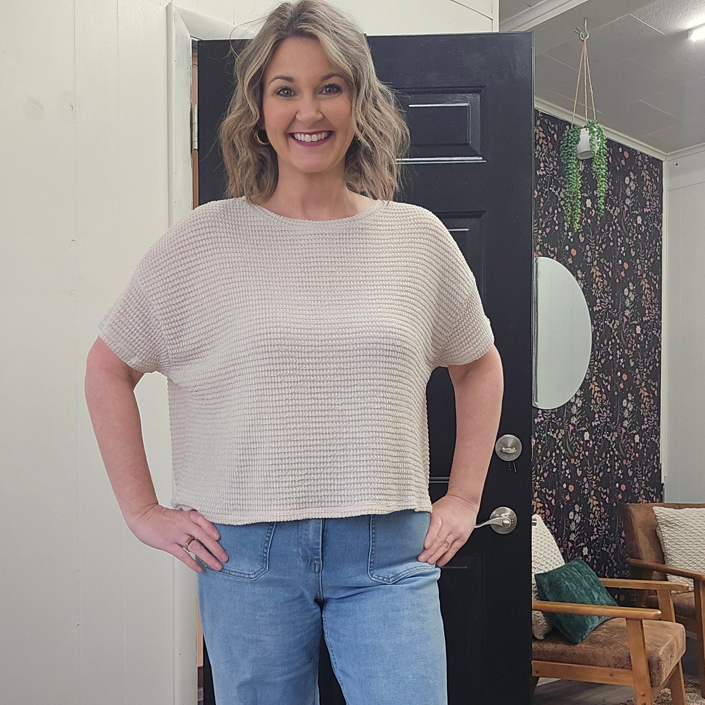 Sandy Drop Shoulder Short Sleeve Top