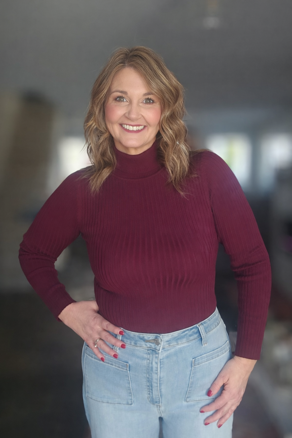 Ribbed Maroon Sweater Bodysuit
