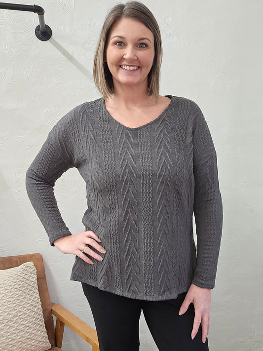 Cable Knit Tunic Top