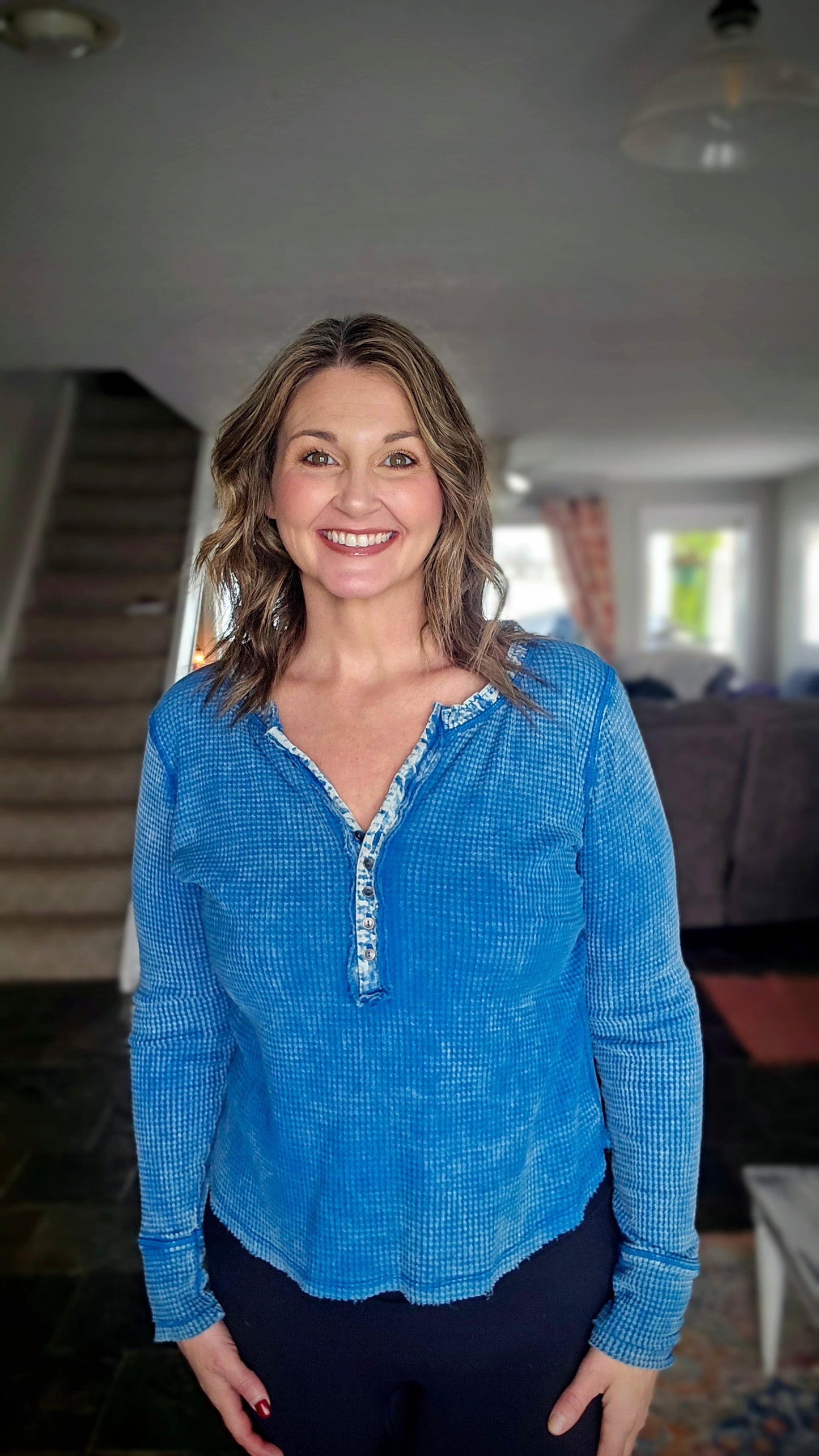 Bailey Waffle Henley Long Sleeve Shirt