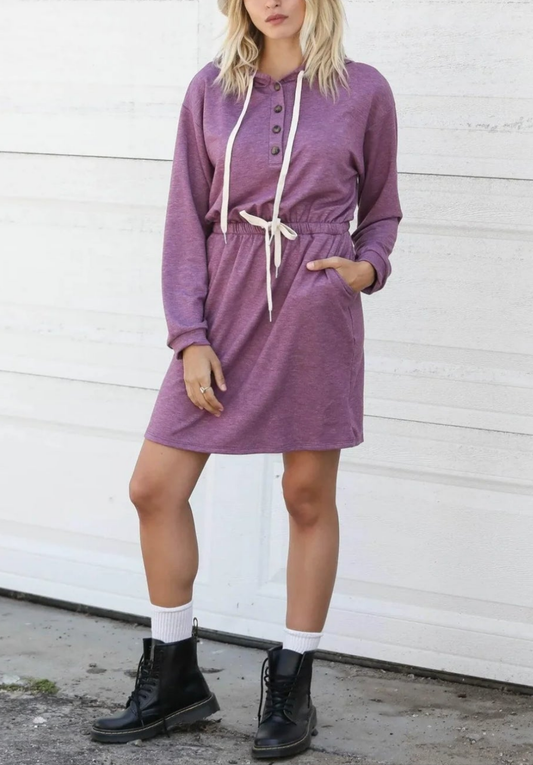 Plum Perfect Hoodie Dress