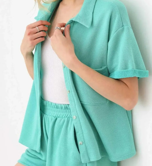 Sophia Turquoise Knit Top