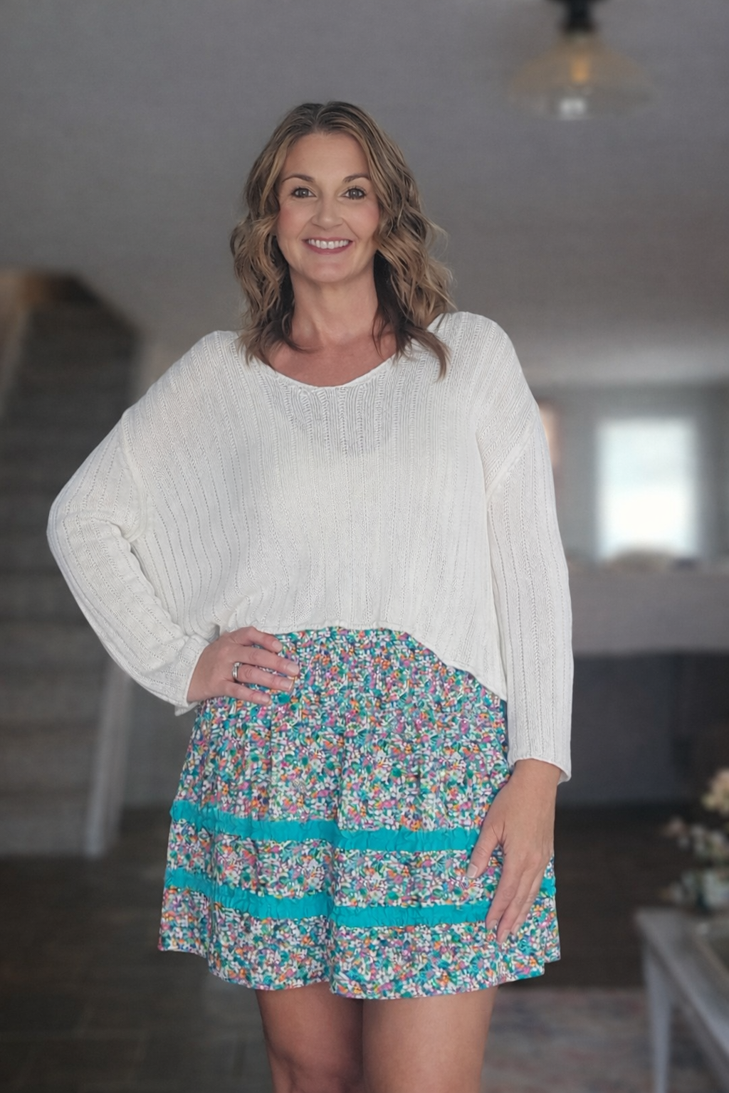 Cate Floral Smocked High Waisted Mini Skirt