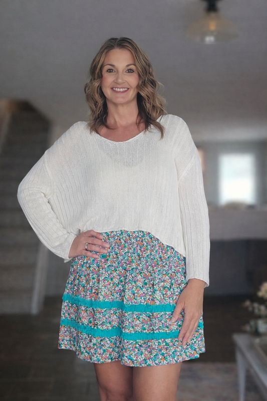 Cate Floral Smocked High Waisted Mini Skirt