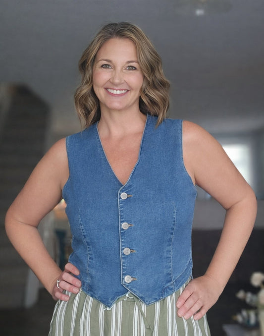 The Stevie Denim Vest Top