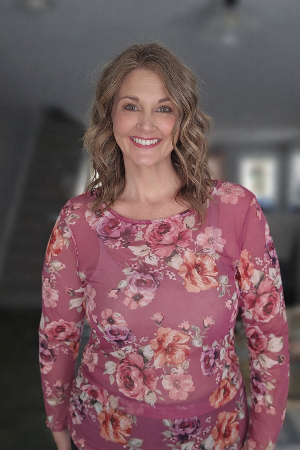 Floral Whispers Mesh Top